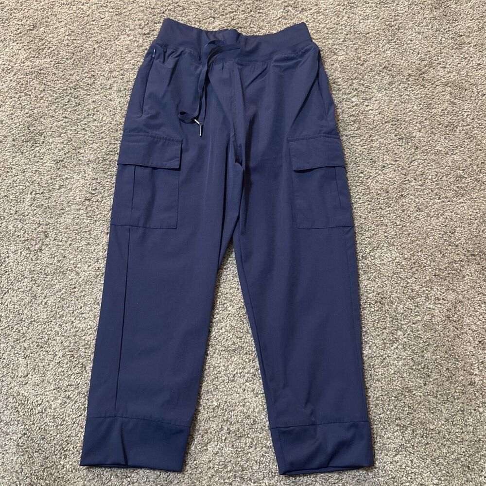WILLIT WOMENS YOGA CAPRIS PANTS HIGH WAIST LEGGINGS GYM WORKOUT NAVY BLUE XS